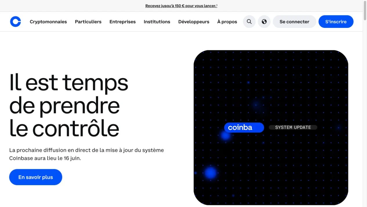 Coinbase · Website overview