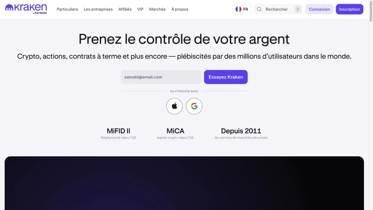 Kraken · Website overview
